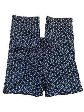 Lands’ End Starfish Navy Paisley Straight Leg Pants Large Tall Mid Rise